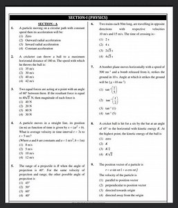 SECTION - A A particle moving on a circular path with constant ... | Filo