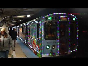 Chicago CTA Holiday Train Arrives with Santa On Board