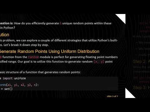Generate n Unique Random Points Between Coordinates in Python
