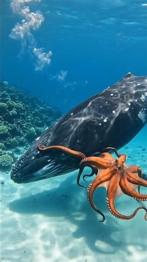 giant octopus Vs whale 🐳