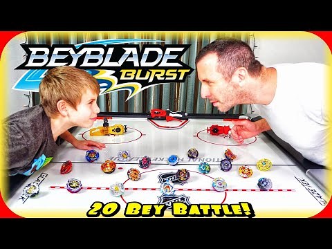 MUST SEE! Beyblade Burst 20 Bey Battle Royal on Air Hockey Table! It's about to get CRAZY in Here!