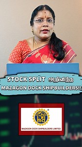 21K views · 345 reactions | Stock Split அறிவித்த Mazagon Dock Shipbuilders!! Dharmasri Rajeswaran, Director, Sai Sharetutue #dharmasrirajeswaran #stocksplit #mazagondockshipbuilders #mazagondock | Sai Sharetute | Facebook