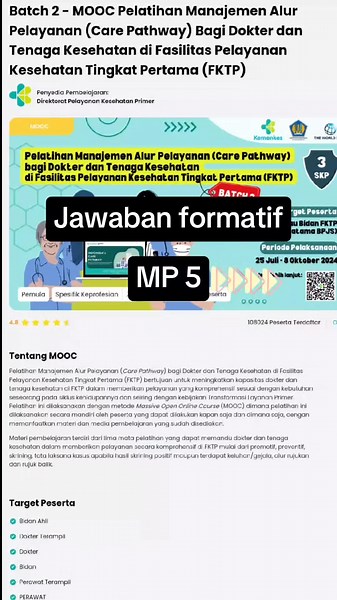 Kunci Jawaban Tes Formatif MP 5 Untuk Nilai 100