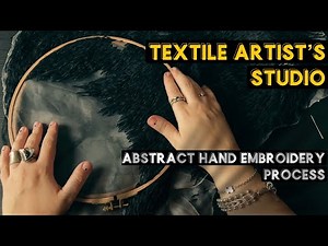 Embroider with me: abstract hand embroidery process in my studio / no talking