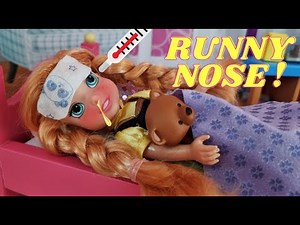 RUNNY NOSE ! Elsa & Anna toddlers | Little Anna is Sick | stuffy nose | Sneezing | elsia and annia
