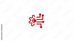 Animated circuit board. Digital technology background. Central computer processor CPU concept.