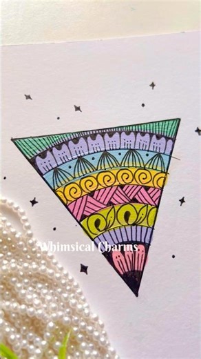 Easy triangle Mandala art ✨ #art #mandalaart #diy #mandaladesign #painting #mandalapainting #shorts