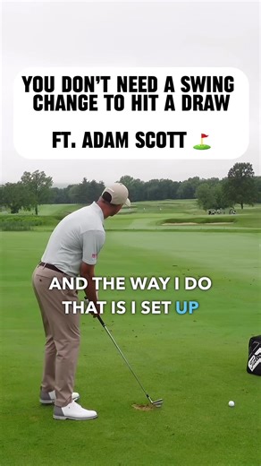 You don’t need a swing change to hit a draw ⛳️ 3 simple setup steps 👇 1️⃣ Aim the clubface where you want the ball to finish 2️⃣ Close your stance (right foot back) 3️⃣ Swing along your body line Let the setup create the shape. 🎥 Featuring Adam Scott 🎬 Credit: @meandmygolf #golftips #golfsetup #drawshot #ironswing #golfinstruction