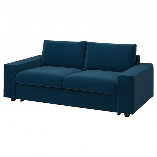 VIMLE canapé 2 places convertible, av accoudoirs larges/Djuparp vert-bleu foncé  - IKEA