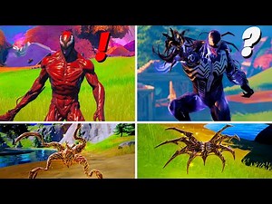 Fortnite Season 8 Carnage & Venom Mythic Symbiote Weapons Location Guide (Boss Carnage & Venom?)
