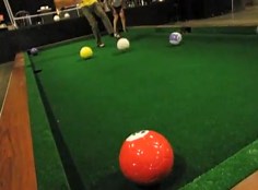 GeekWire Launch Preview: Testing our ‘GeekBall’ court