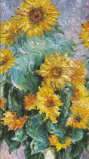 莫奈臨摹作品 #油畫向日葵 #梵谷的向日葵🌻 #向日葵油畫作品