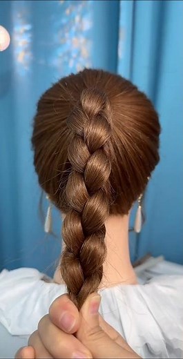 3D Four-Strand Round Braid | Full Step-by-Step Hair Tutorial for an Elegant Look #hairstyle #shorts