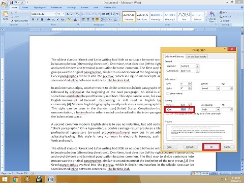 Auto Paragraph Space Adjust in MS Word using Shortcut Key