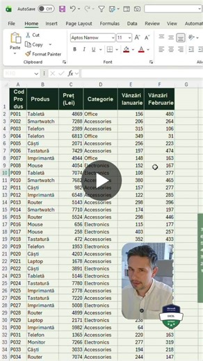 Poți face un tabel care se derulează direct în Excel, fără să miști foaia. Cum? Adaugi un Scroll Bar din tab-ul Developer și îl legi de tabel cu funcția OFFSET(). Pe măsură ce miști bara de scroll,… | Mihai Babici