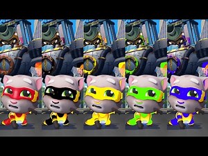 Talking Tom Hero Dash - 5X HERO TOM - Ultra Hero Outfits - Defeated Raccoons Bosses Android Gameplay