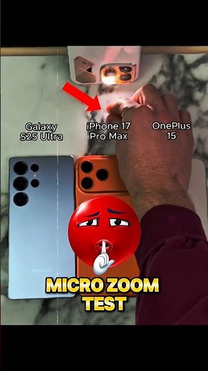 iPhone 17 Pro Max vs S25 Ultra vs OnePlus 15: Who Has the BEST Micro Zoom?!⚡️💀 #shorts #viralvideo