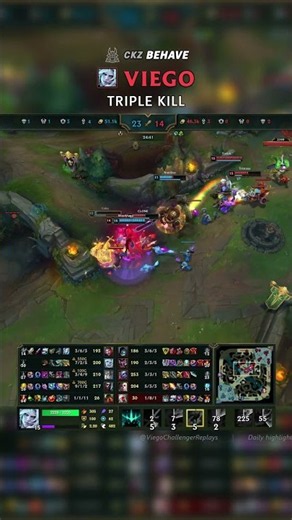 (CKZ behave) Viego TRIPLE KILL | EUW Master Patch 26.15 #shorts