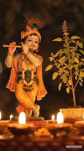 Divine Glow of Little Krishna with Tulsi | Peaceful Spiritual Vibes ✨