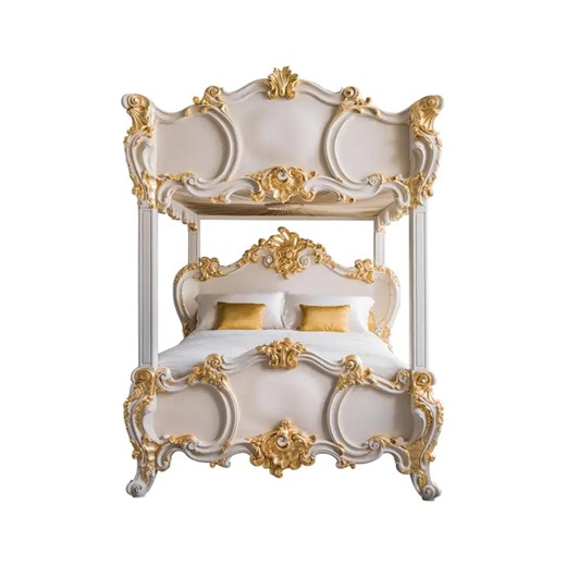 Handmade Rococo Style Four Poster Bed: Gold Gilt Wood Frame - Etsy
