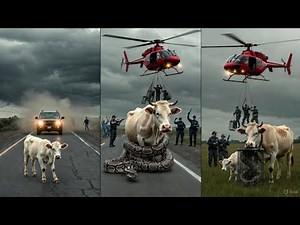 Police SWAT Team vs. Giant Python! 🤯 Cow Rescue Mission