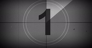 Vintage Film Countdown Timer with Scratches and Grain Effect
