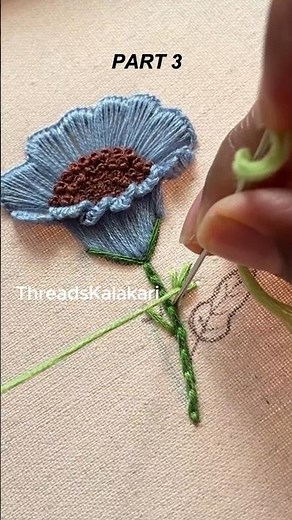 Hand Embroidery designs Flower Embroidery Tutorials #shorts #embroidery #flowerembroidery