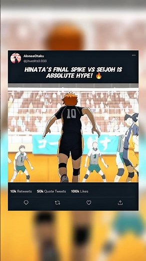 Hinata’s Final Spike vs Seijoh Is Absolute Hype! 🔥 | Haikyuu | #anime #animeedit