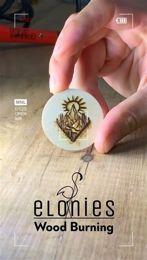 🏔️☀️ Wood Burning Art | The Sun at the Mountain Peak #woodburning #pyrography #mountainart #sunart