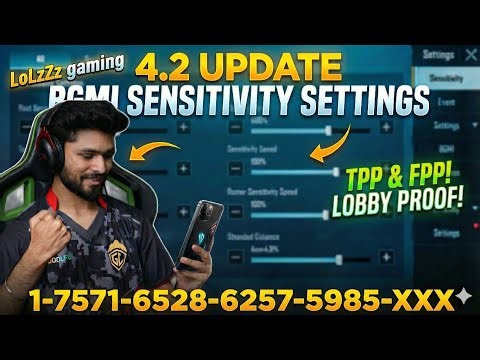 🔥 LoLzZz Gaming Sensitivity Update 4.2 | BGMI / PUBG Mobile Setup 2026 | 5 Finger Player