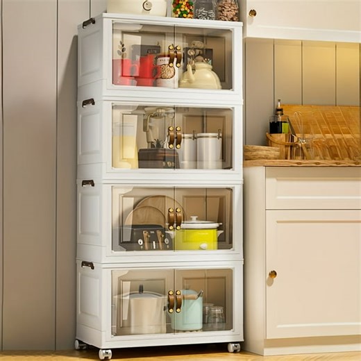 Stackable Storage Bins With Lids And Double Doors 1 Pack Plastic Storage Box - Walmart.ca