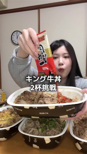 すき家 キング牛丼2杯チャレンジ｜どの牛丼が一番好き？