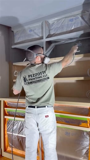 Anthony Pezzotti on Instagram: "First coat of high build primer on this built in by @jpfgroup next up dark blue gloss ✨ #pezzottipainting"