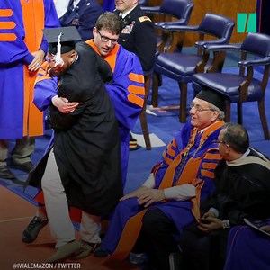 Multiple families recorded black students being aggressively pushed off the stage during the graduation ceremony at the University of Florida. | Yahoo News