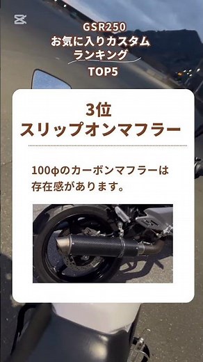 #15 GSR250customお気に入りパーツランキング