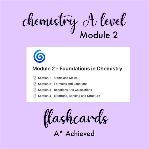 Module 2 A-level Chemistry OCR A - Notion Flashcards, Includes All Flashcards for Active Recall - Etsy