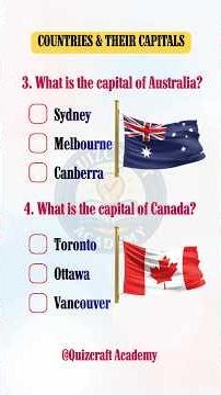 GK & Trivia Challenge 🔥 | Countries & Capitals Quiz #gkshorts #gk #gkquiz