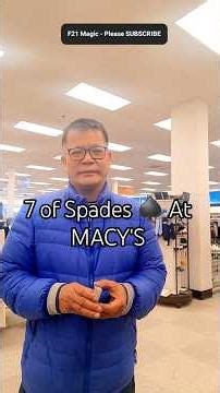 F21 Magic Trick 4646 - 7 of Spades At MACY's #shorts #magic