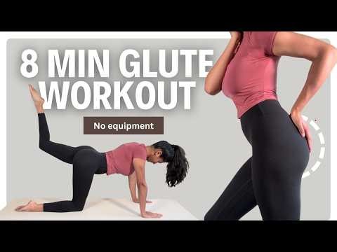 8 Min Glute Workout at Home // Beginner Friendly, no Equipment