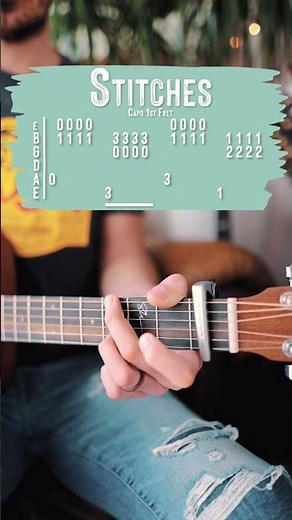 Stitches Shawn Mendes Guitar Tutorial // Stitches Guitar Lesson #shorts