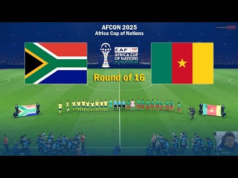 SOUTH AFRICA vs CAMEROON - Africa Cup of Nations 2025 AFCON | Full Match All Goals | Simulation PES