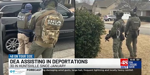 DEA agents have assisted in over 60 immigration arrests in Alabama during the past 3 months