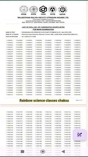 Rajasthan Rajya Vidyut Vitran Nigam Limited technician grade third result Jari 2025#surajmal #short