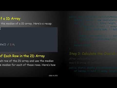 How to Implement a Double Median Calculation in a 2D Array Using Java