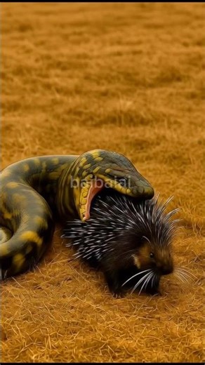 What will happen to a python when it swallows a porcupine? #animals #funny #shorts
