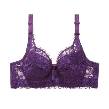 Fall Savings Clearance! PEZHADA Bras for Women,Everyday Bras,Women Lace Lingerie Wire Free Bra Sexy Underwear Gathered Bra Purple - Walmart.ca