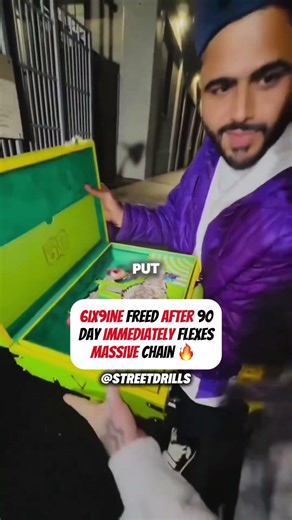 6ix9ine Freed After 90 Days… Immediately Flexes Massive Chain 🔥 #6ix9ine #streetdrills