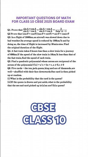 class 10 math important questions for 2025 board exam cbse #cbseclass10
