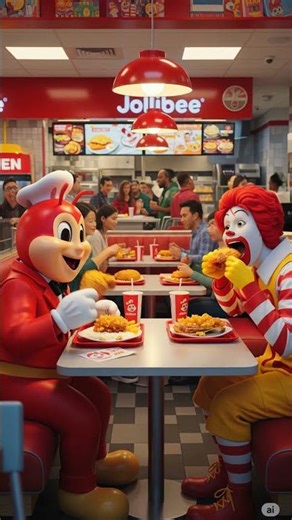 🍗 Best Friends Over Chickenjoy | Jollibee & Ronald 😂❤️ #jollibee #chickenjoy #mcdonalds