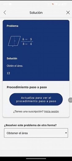 Área del paralelogramo con Mathway. #geométricamente #matemática